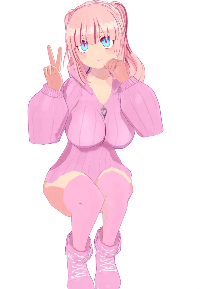 Syaski in her pink bunny fit